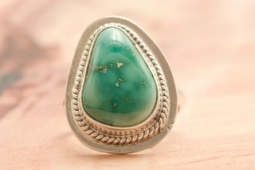 Genuine Battle Mountain Turquoise Sterling Silver Navajo Ring